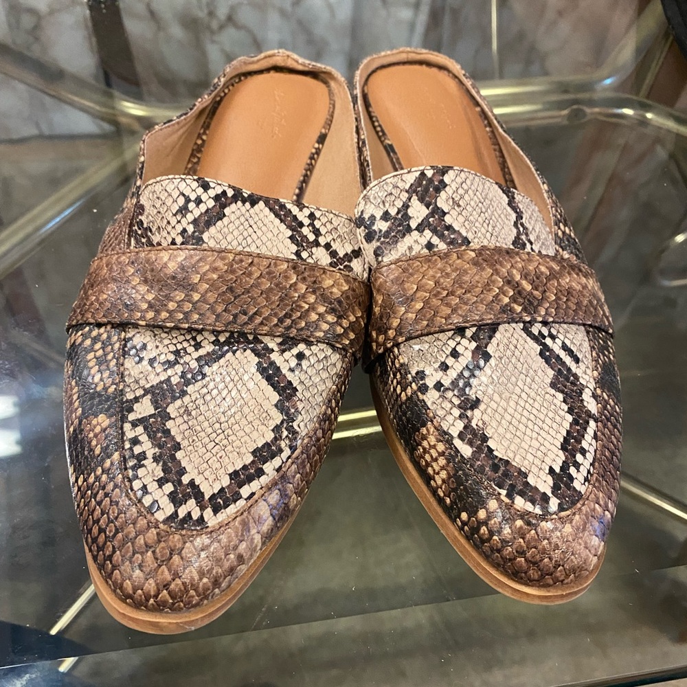 Snakeskin mules